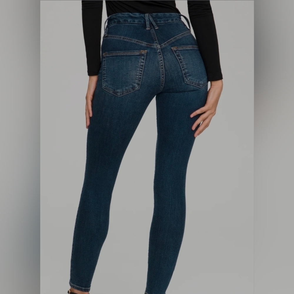 Good American High-Rise Skinny Jeans - Dark Indigo Blue